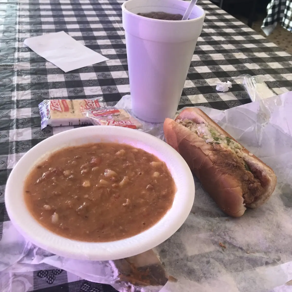 Brunswick Stew and Beef Hot Dog