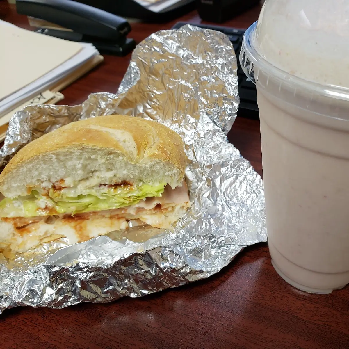 Turkey and Cheese Sandwich with Salads
