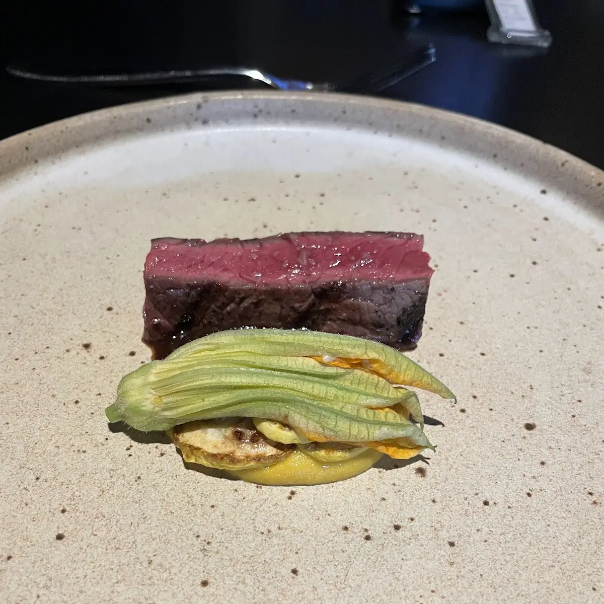 Bison Ribeye Ssam with Shiso and Burdock