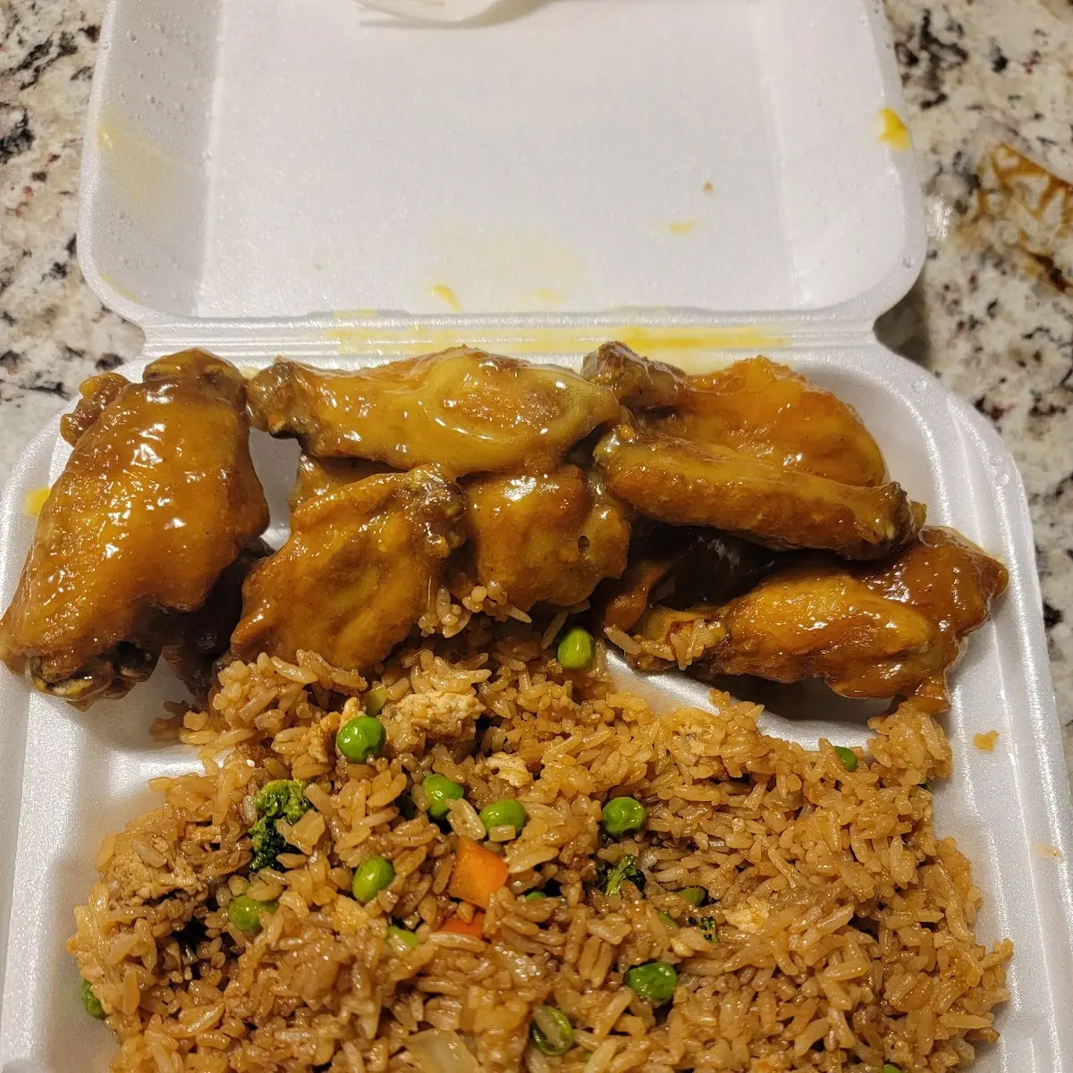 Honey Mustard Wing and Chicken Fried Rice