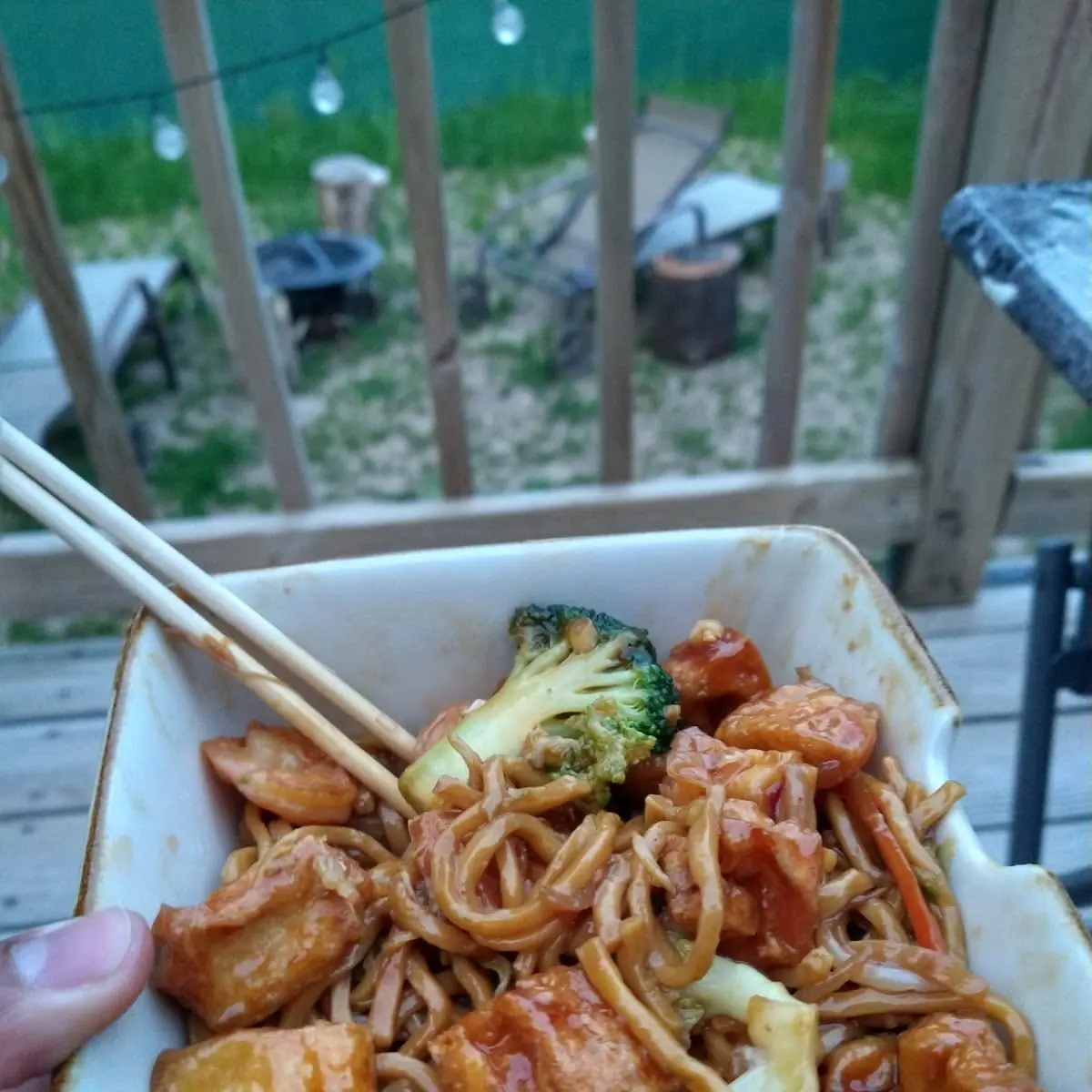 Vegetable Lo Mein with Fried Tofu