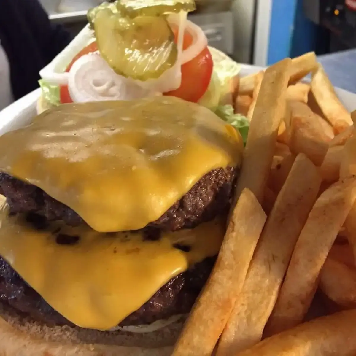 Double Cheeseburger and Fries