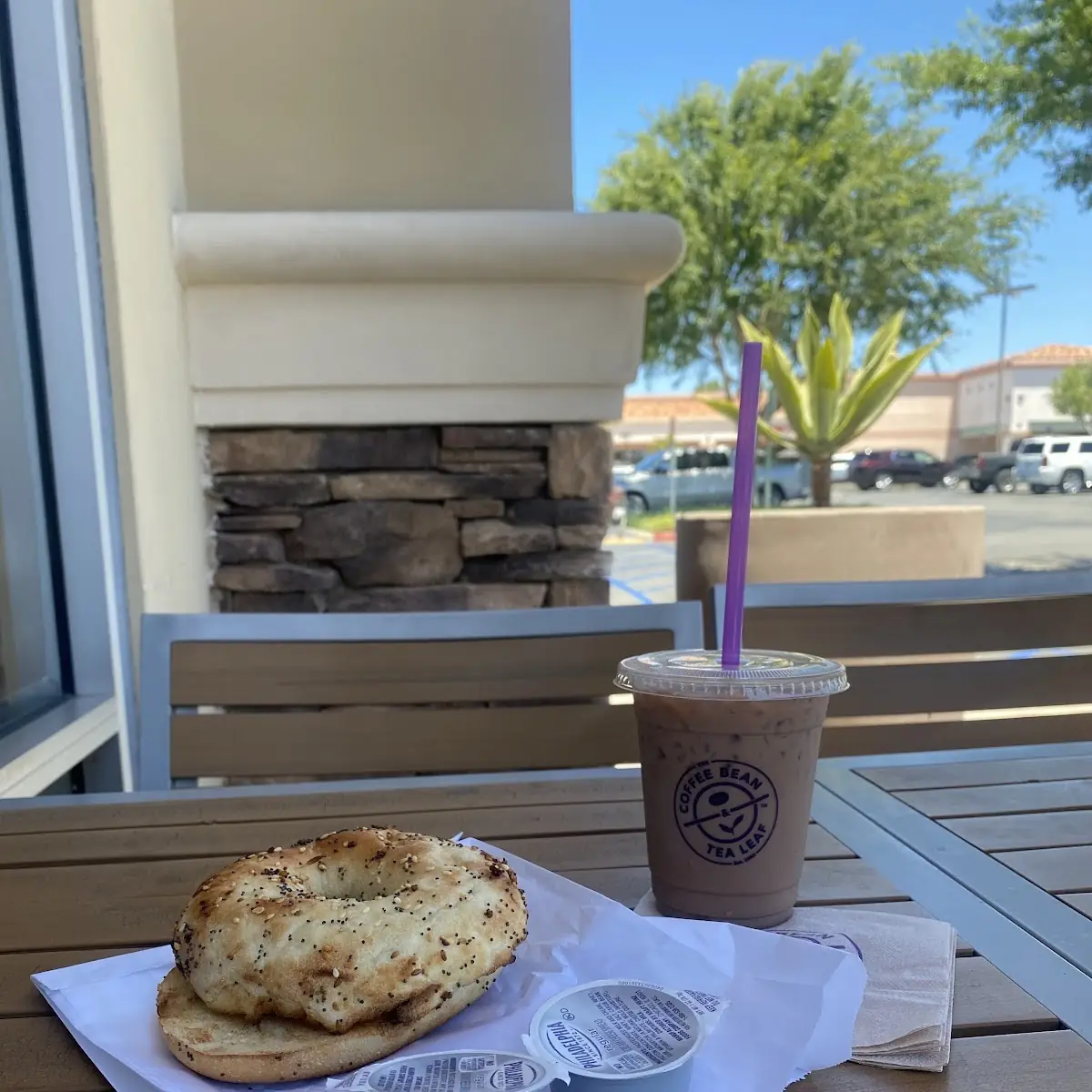 Bagel and Iced Mocha
