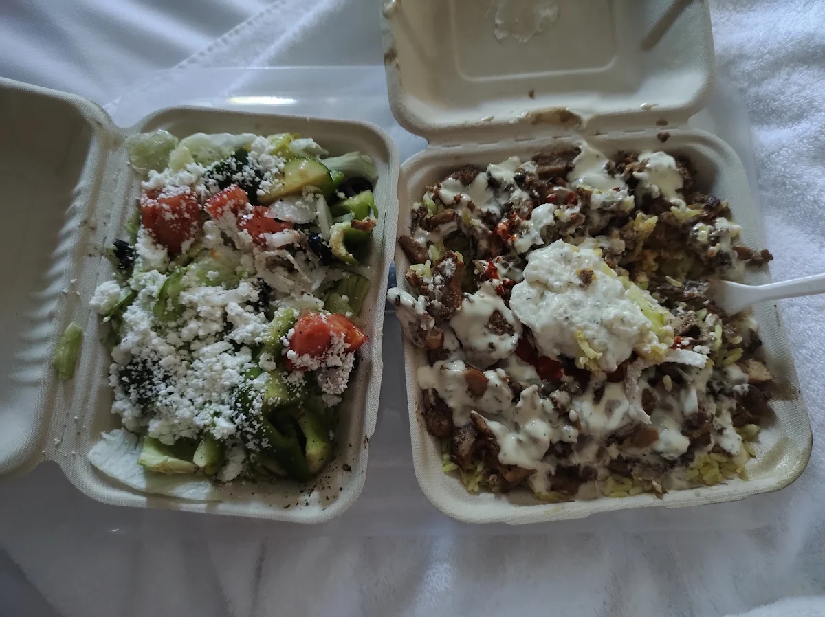 Greek Salad and Chicken Shawarma