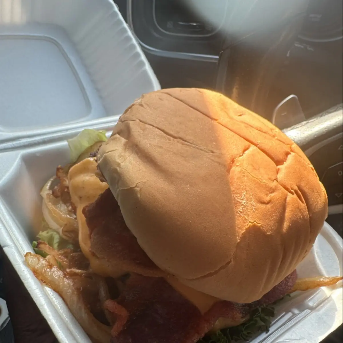 Cheeseburger with Bacon and Grilled Onions
