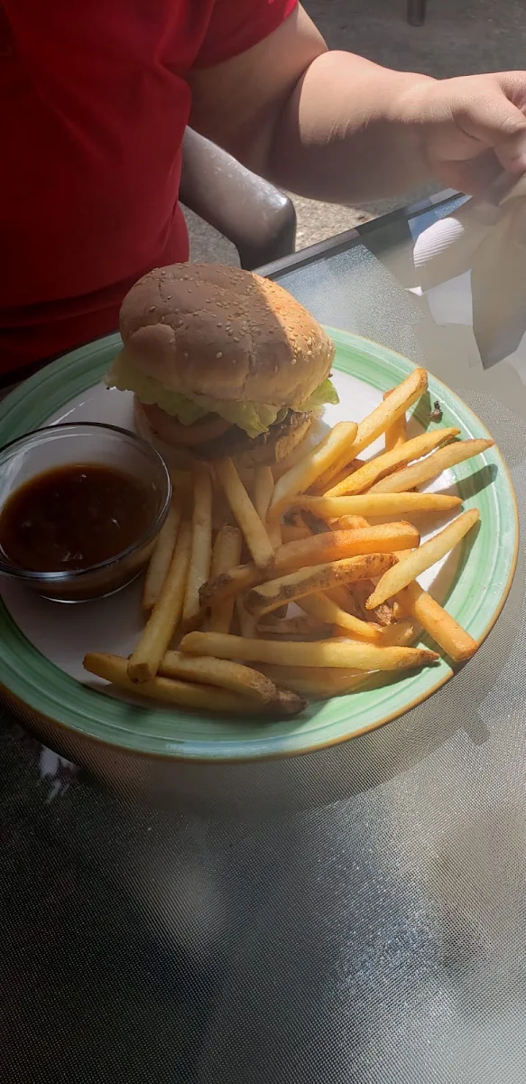 Angus Burger and Fries with Gravy