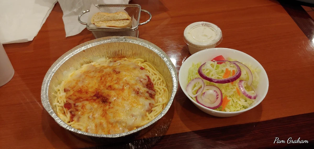 Baked Spaghetti with Side Salad