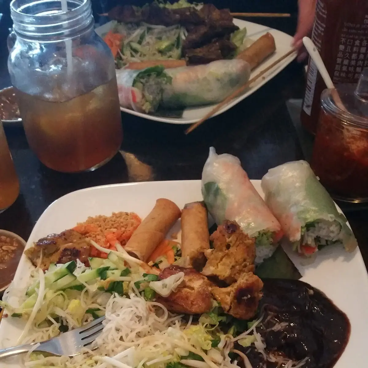 Combo D Pork Brochettes Vermicelli Spring Roll Salad Rolls