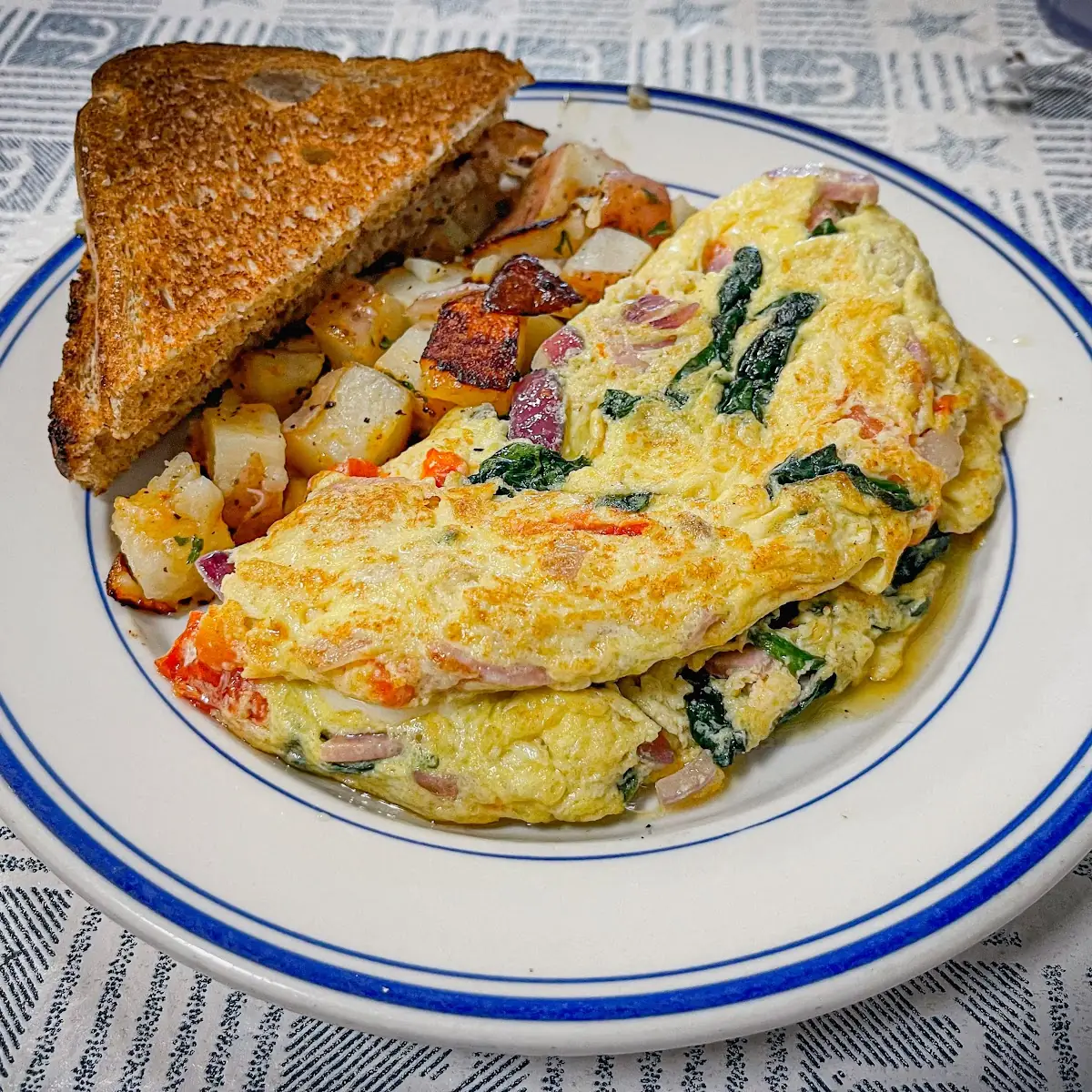 Omlette with Hash Browns