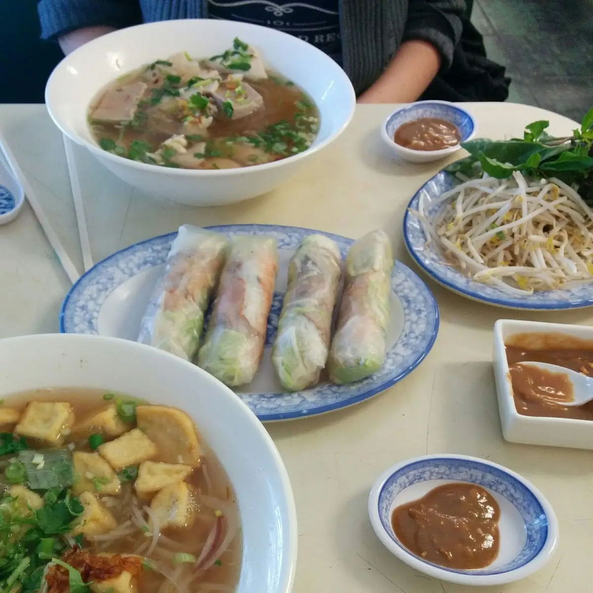 Pho with Beef Broth Spring Rolls
