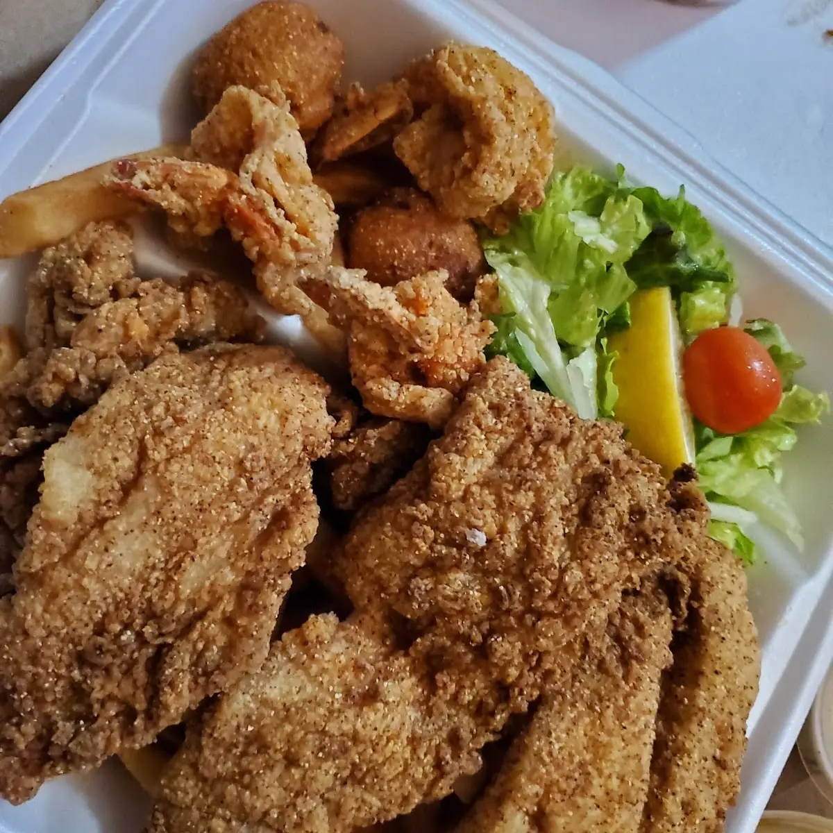 Fried Shrimp Oysters Red Snapper