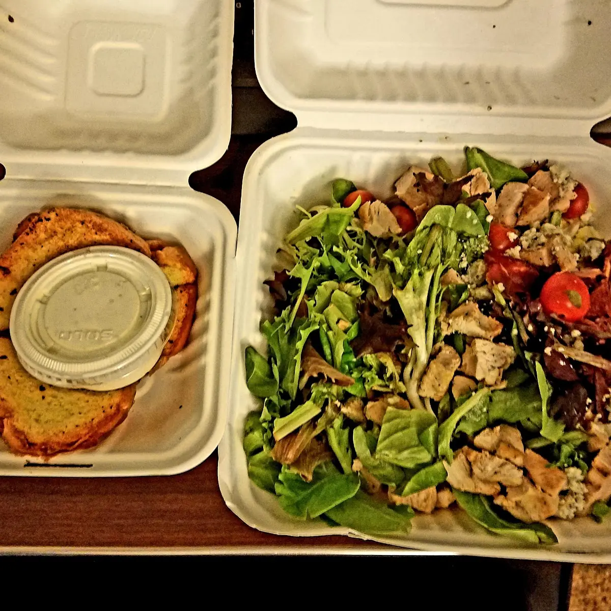Garden Salad a Roll and Pie