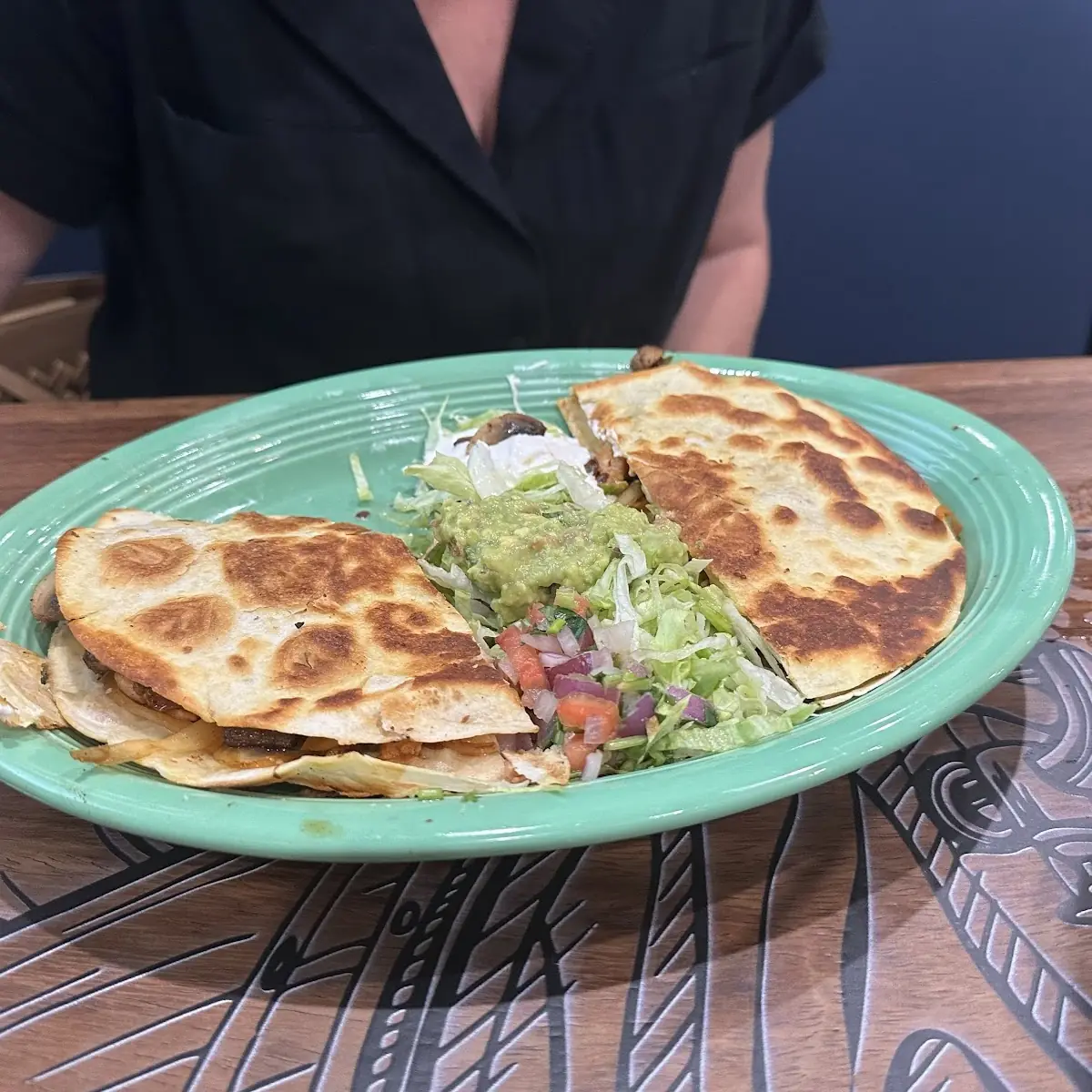 B. One Chicken & Cheese Quesadilla, Rice and Beans