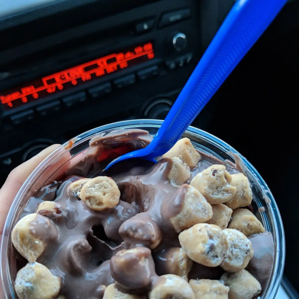 Choc Chip Cookie Dough on Chocolate Custard