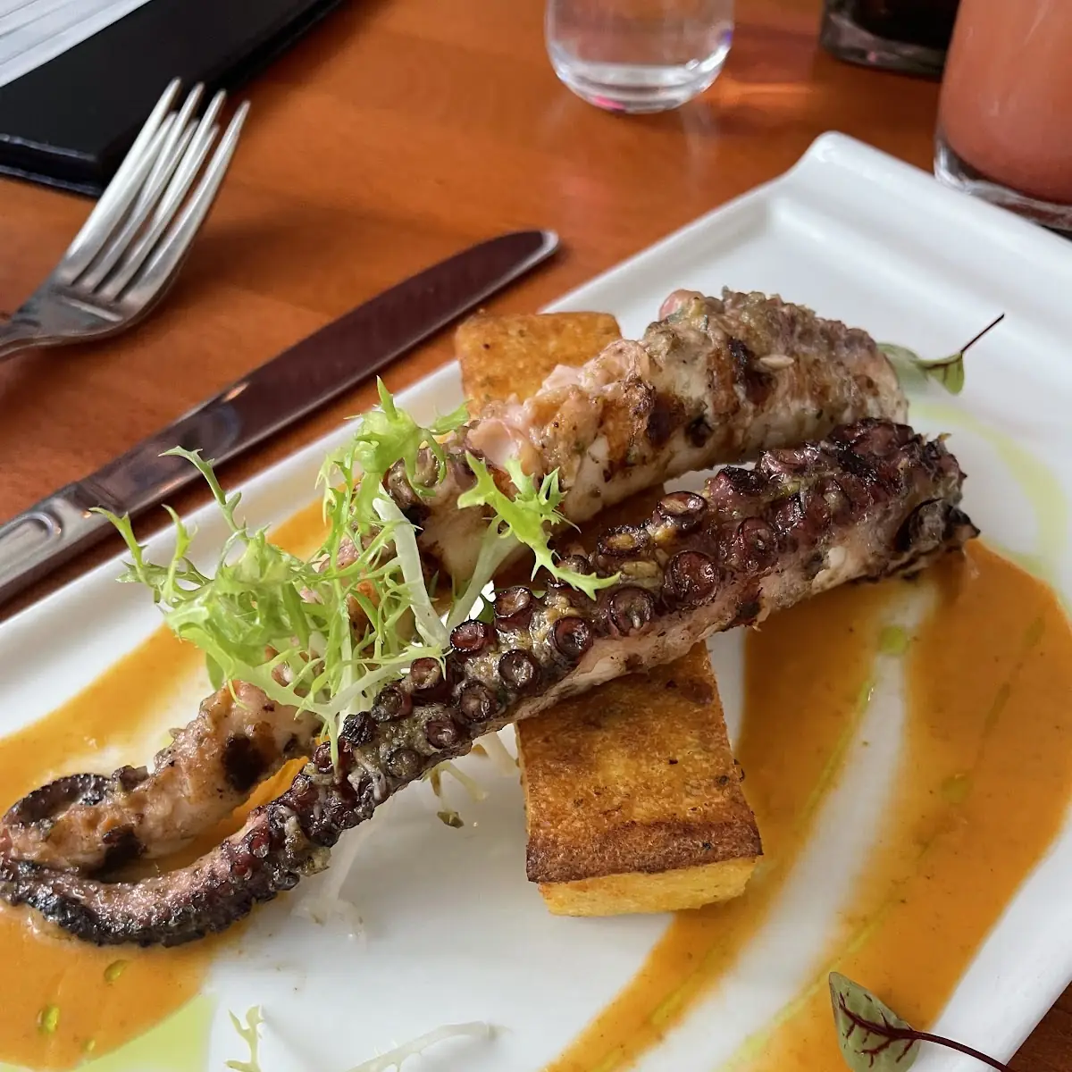 Grilled Octopus with Polenta Squares