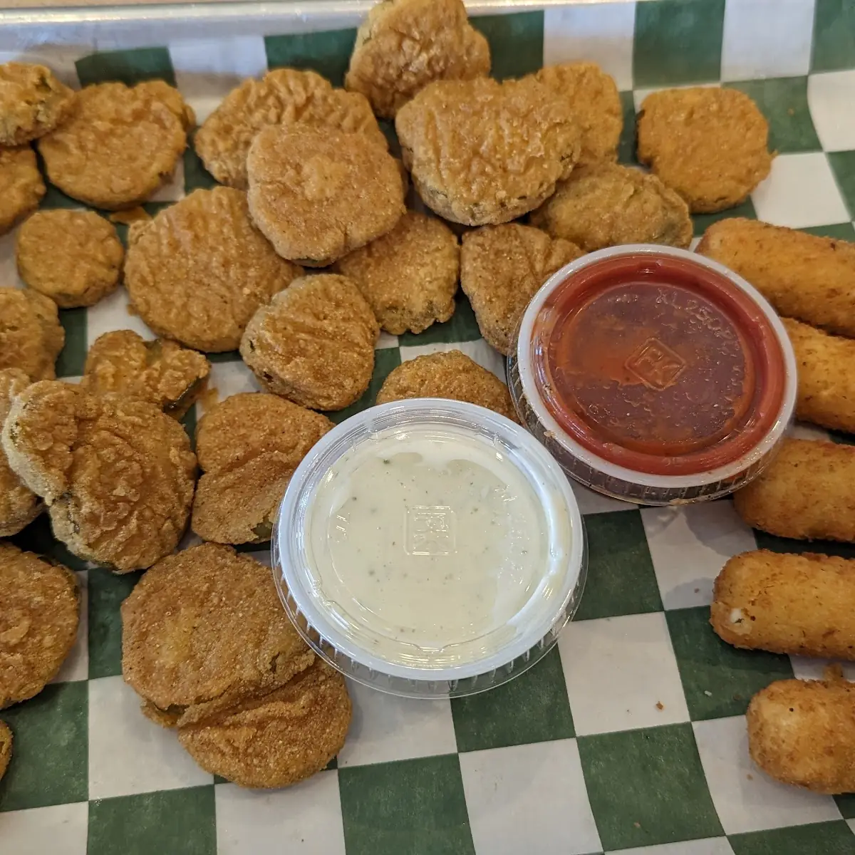 Fried Pickles and Mozzarella Sticks