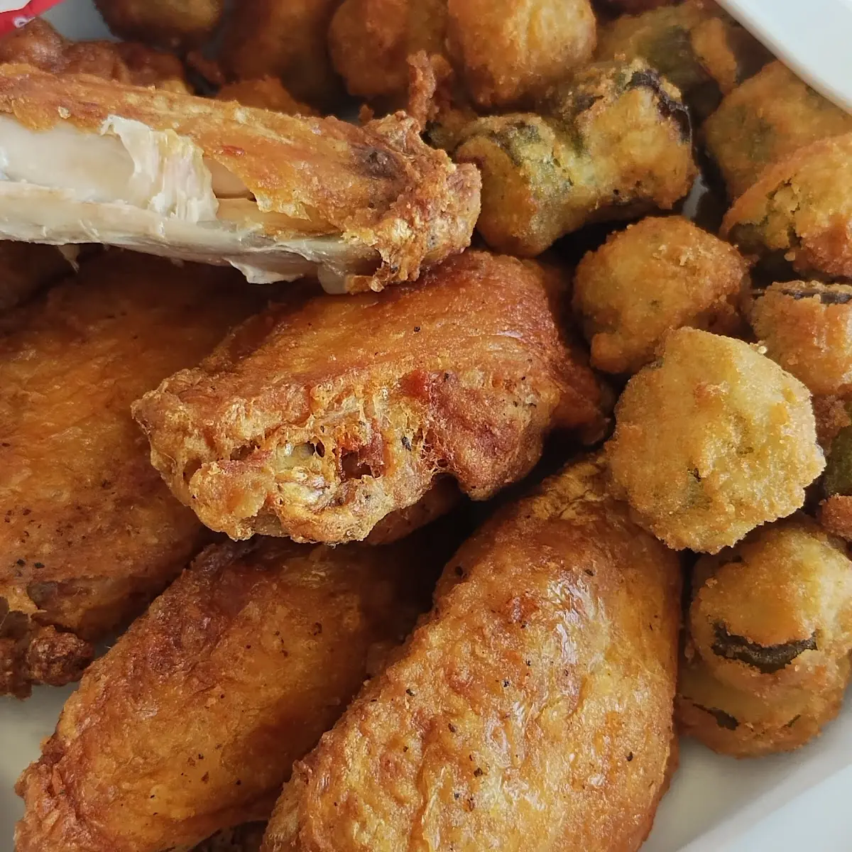 Fried Wings with Okra Combo