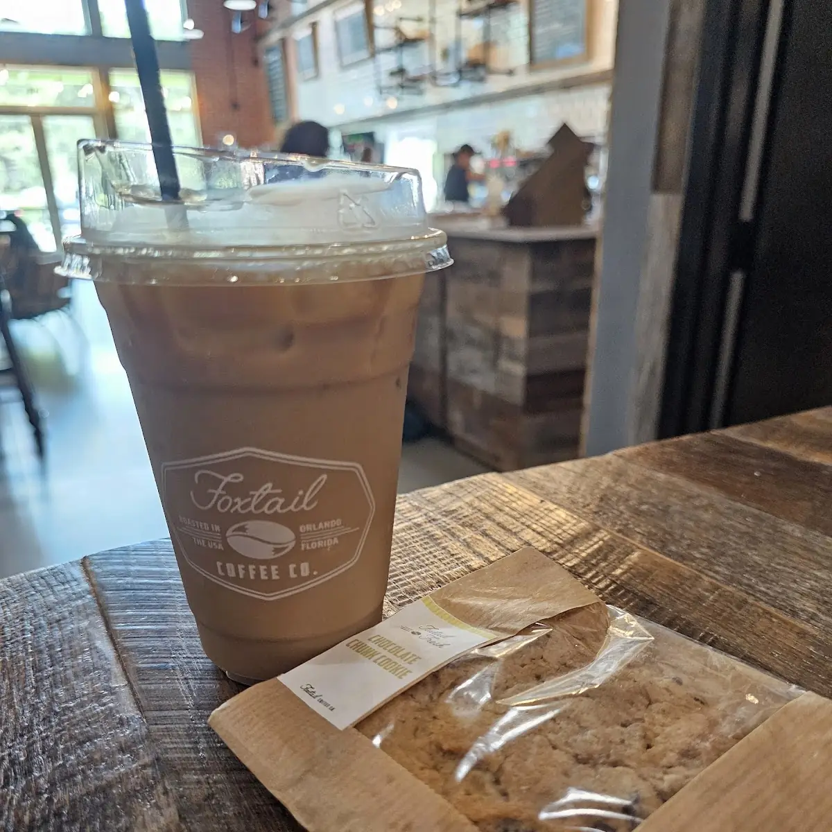Iced Coffee and Chocholate Chip Cookie