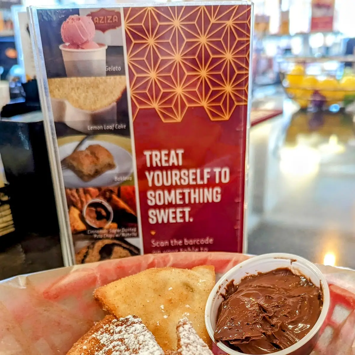Cinnamon Sugar Dusted Pita Chips w Nutella