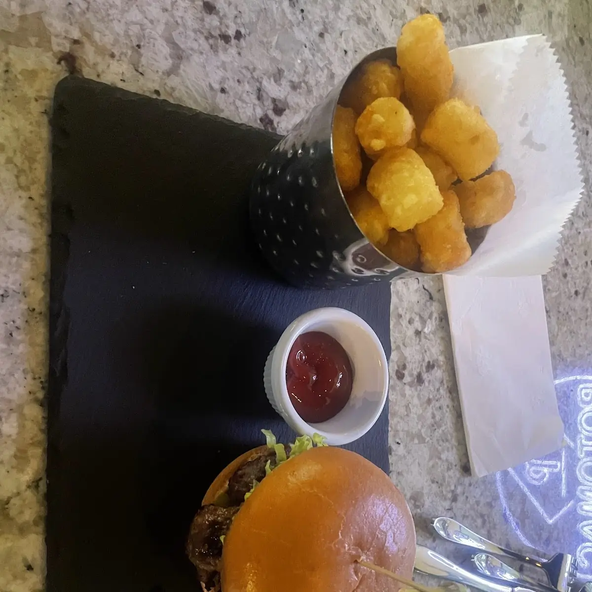 Plain Jane Burger with Tater Tots