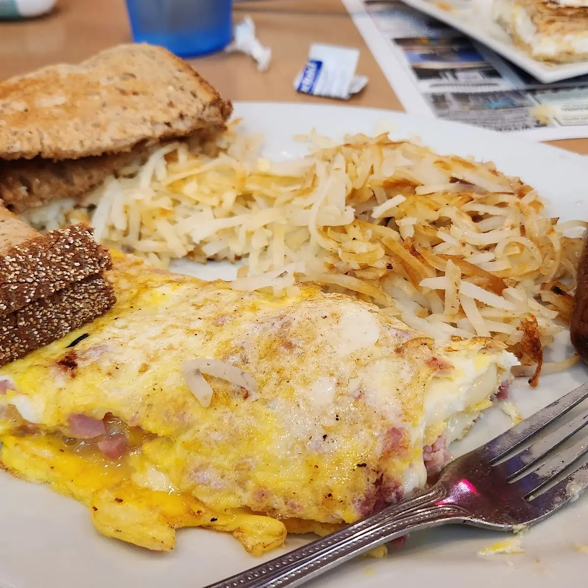 Over Toast & Hash Brown Potatoes