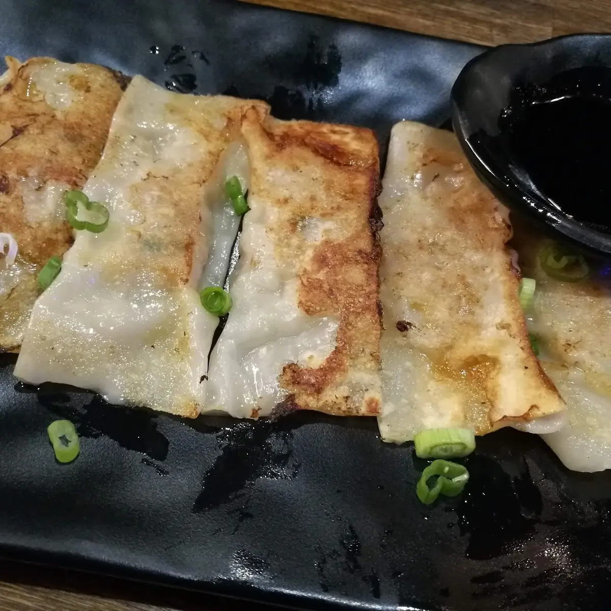 Pan-Fried Gyoza with Dipping Sauce