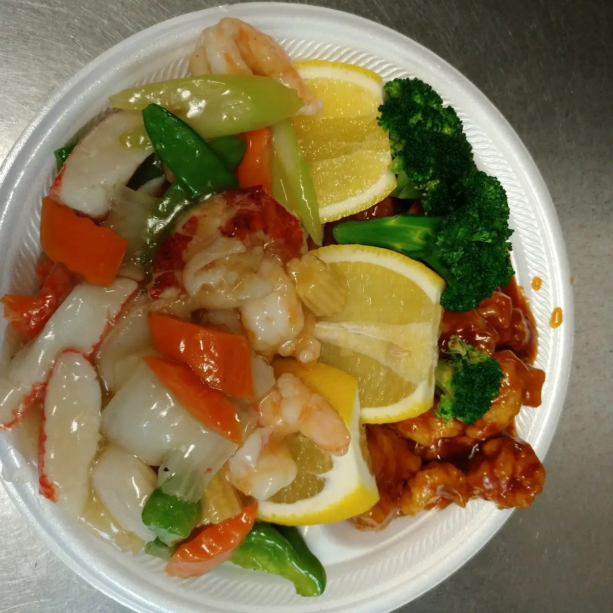 Steamed Shrimp with Mixed Vegetables