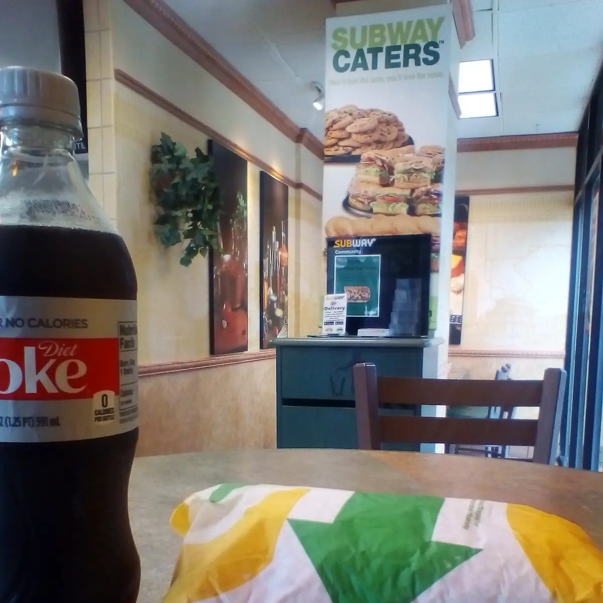 Flatbread Tuna Sandwich with Coke Zero
