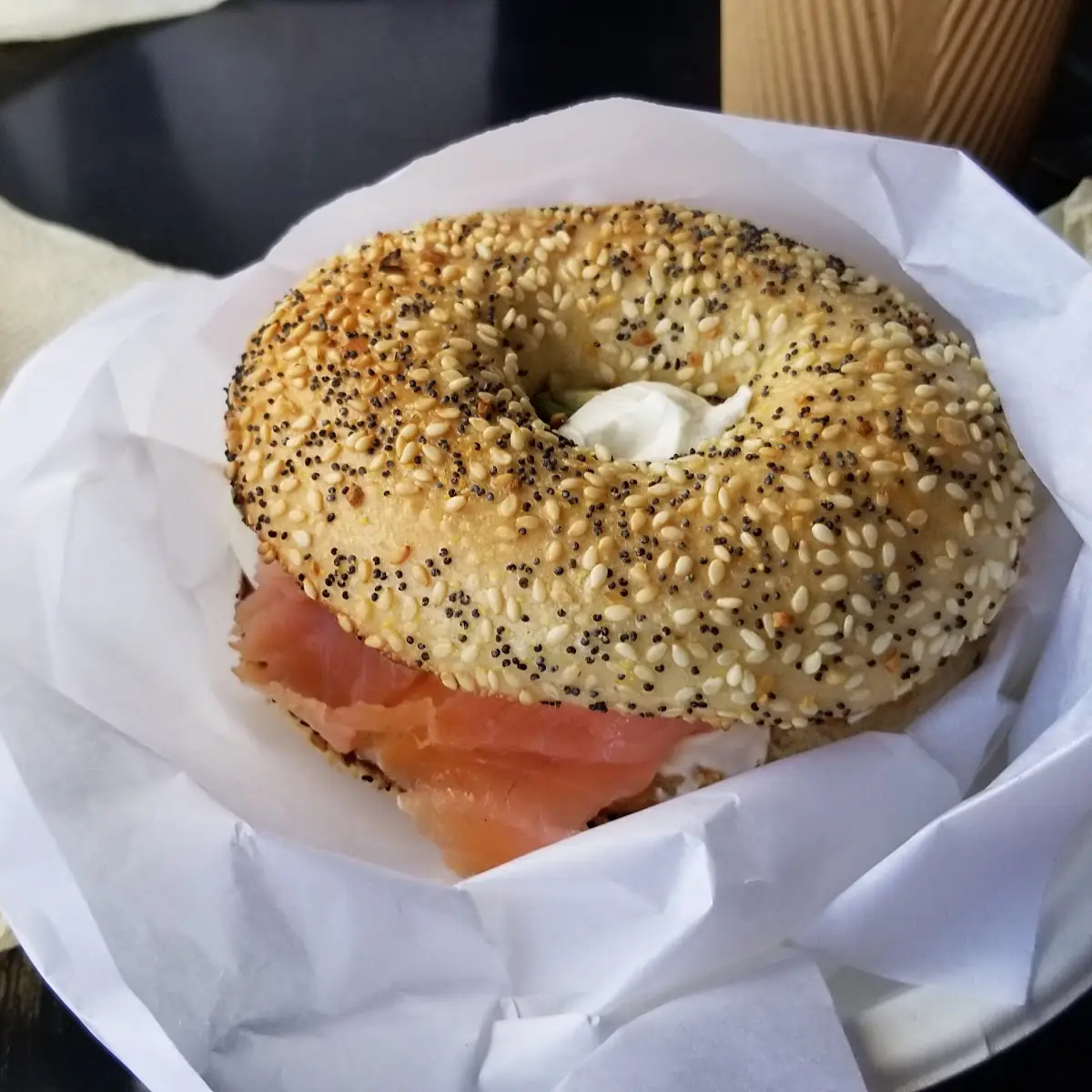 Salmon on Everything Bagel