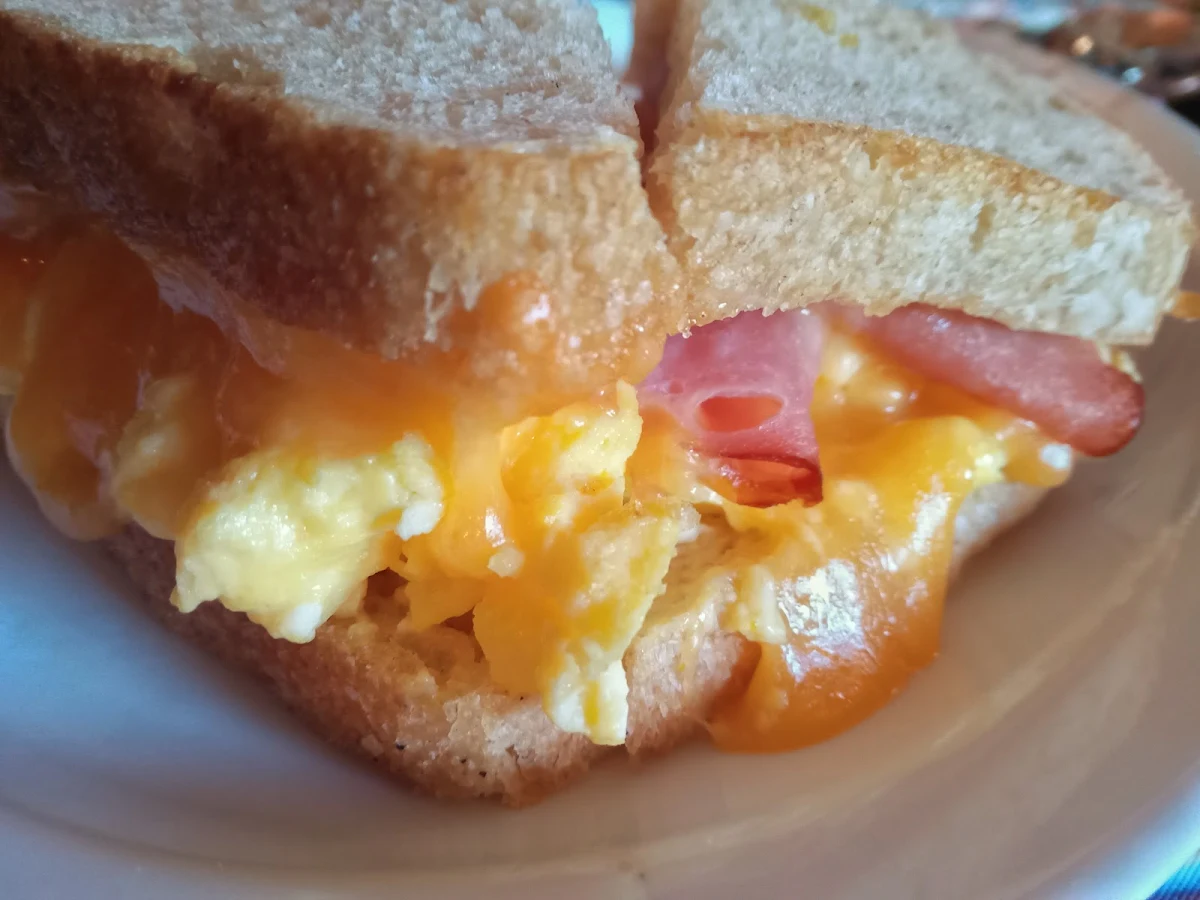 Ham & Cheese Breakfast Sandwich on Sourdough