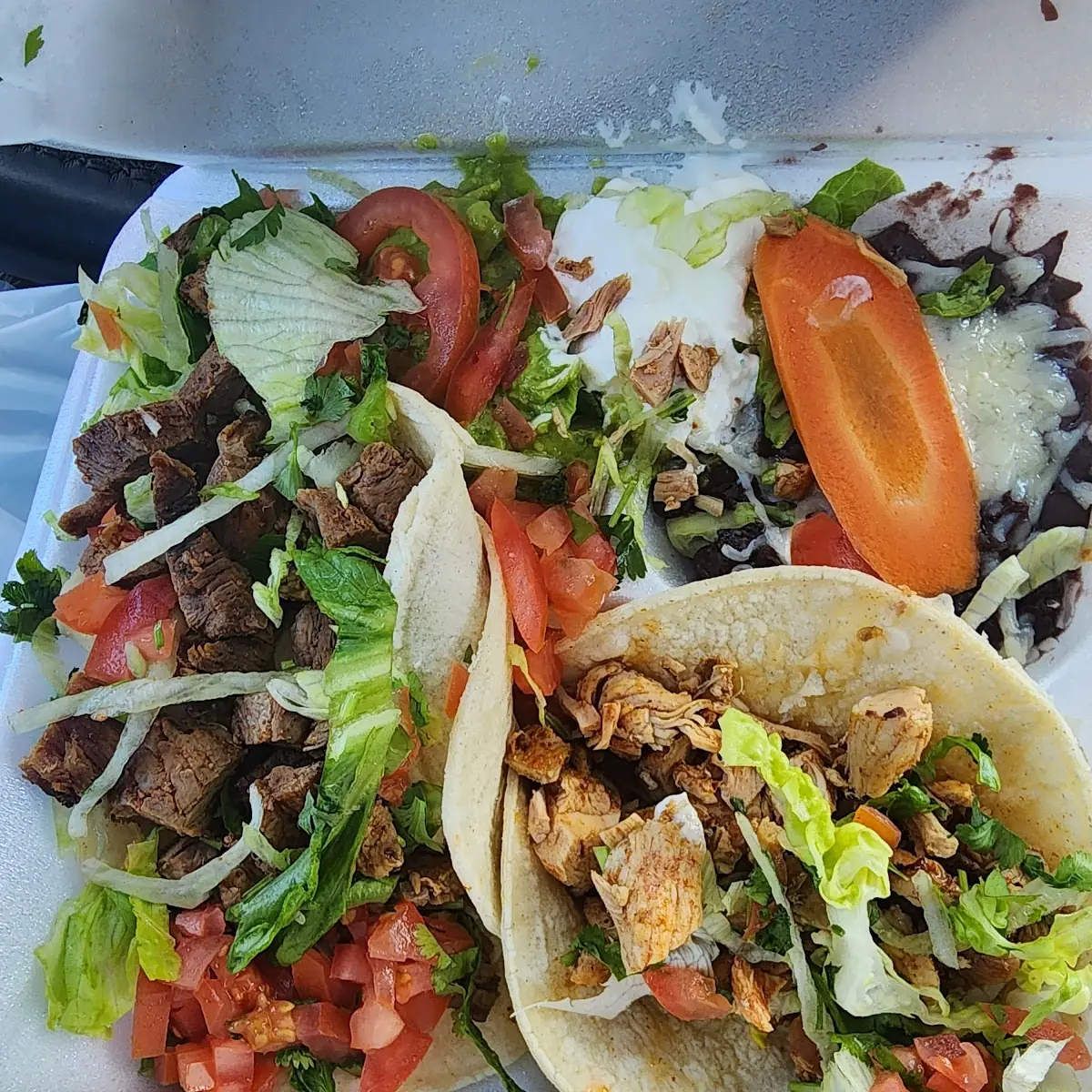 Asada Taco and Chicken Taco Plate