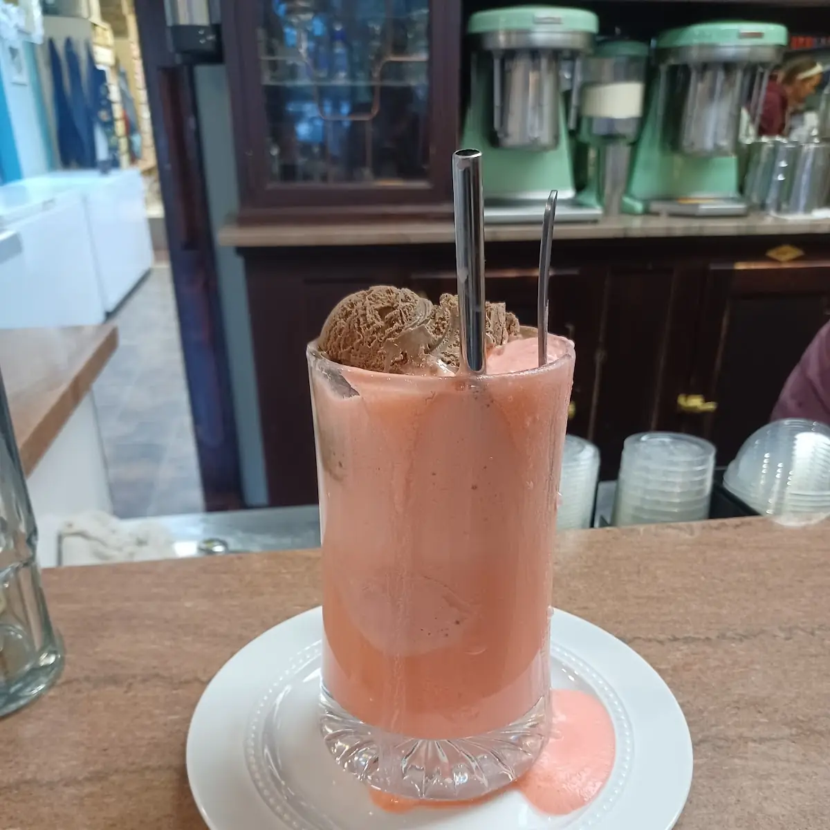 Rasberry Chocolate Ice Cream Soda