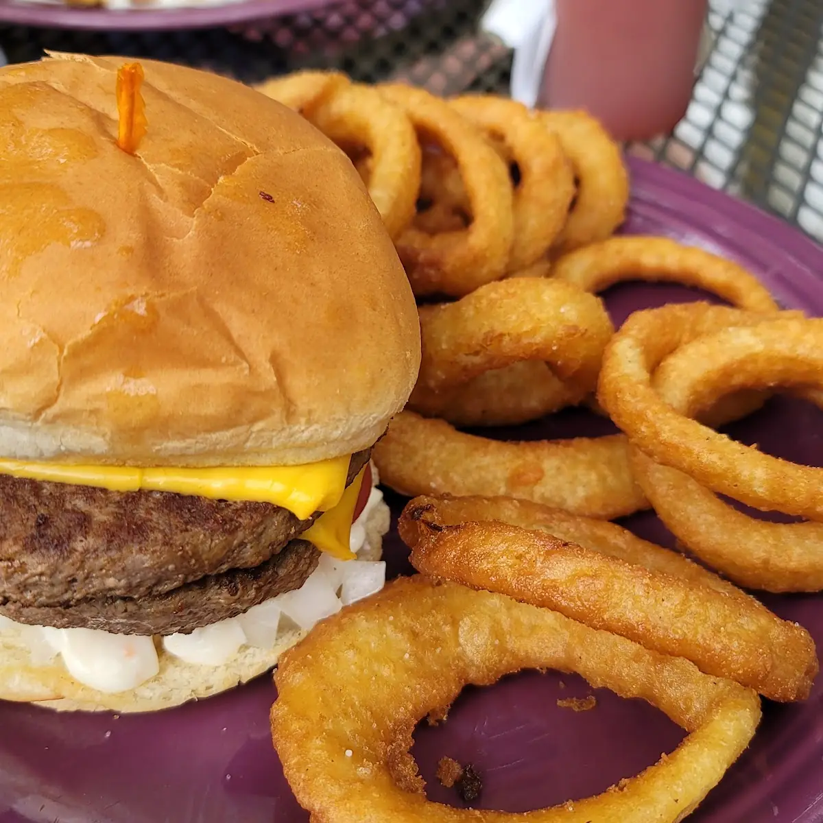 Double Cheeseburger & Onion Rings