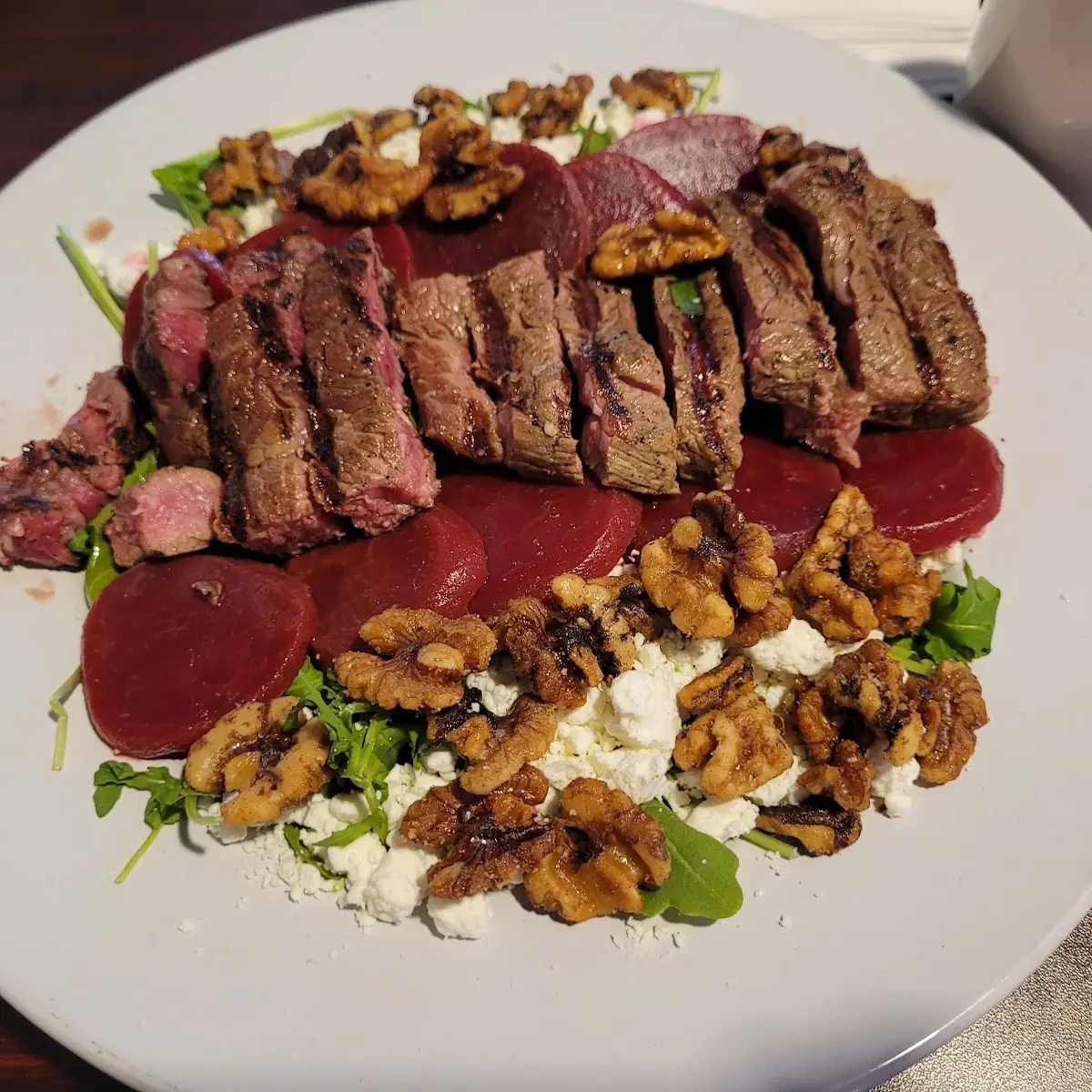 Beet and Goat Cheese Salad with Steak