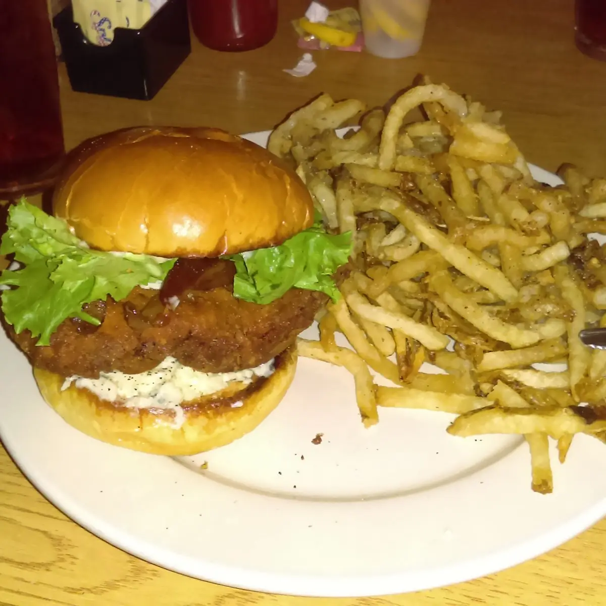 Black and Blue Crispy Chicken Sandwich