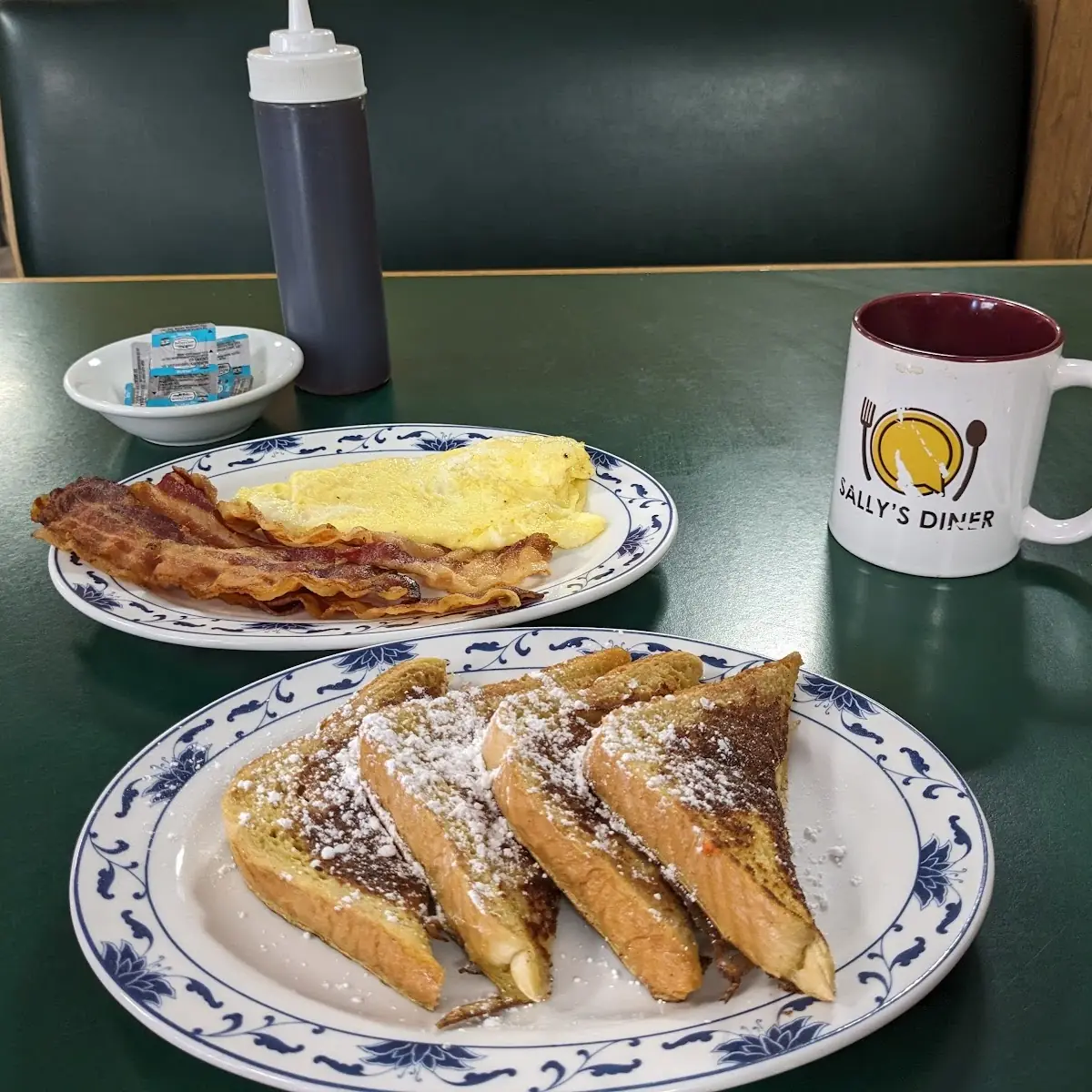French Toast Scrambled Eggs Hashbrowns Biscuits and Sausage Gravy and Home Fries