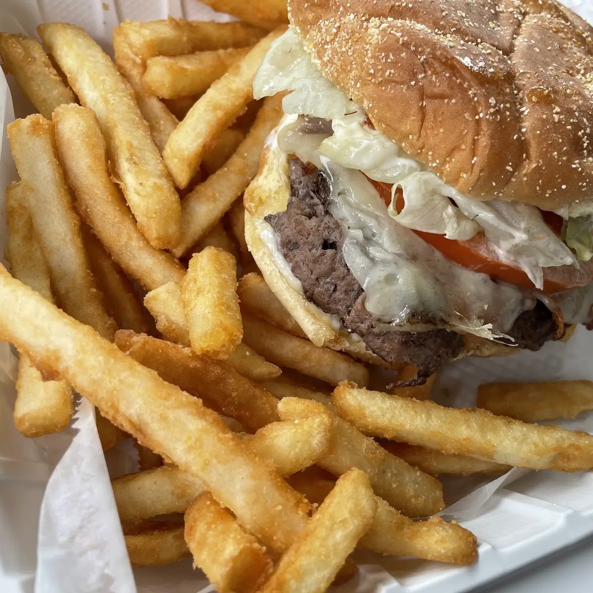 Bacon Cheeseburger and Fries