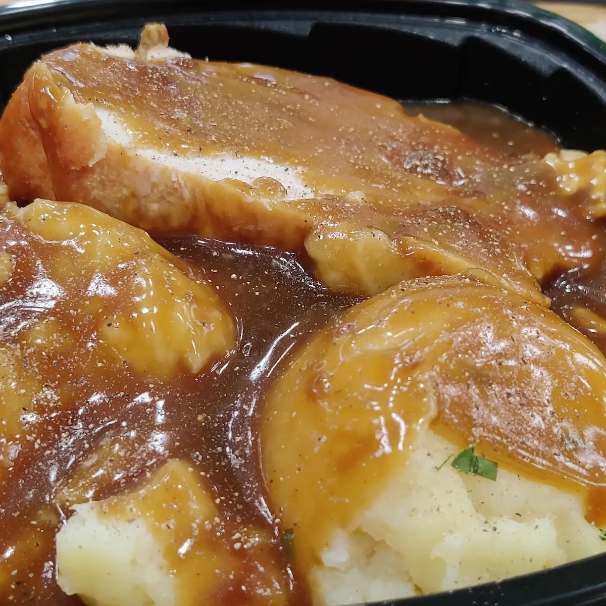 Turkey Sandwich and Mashed Potatoes and Gravy