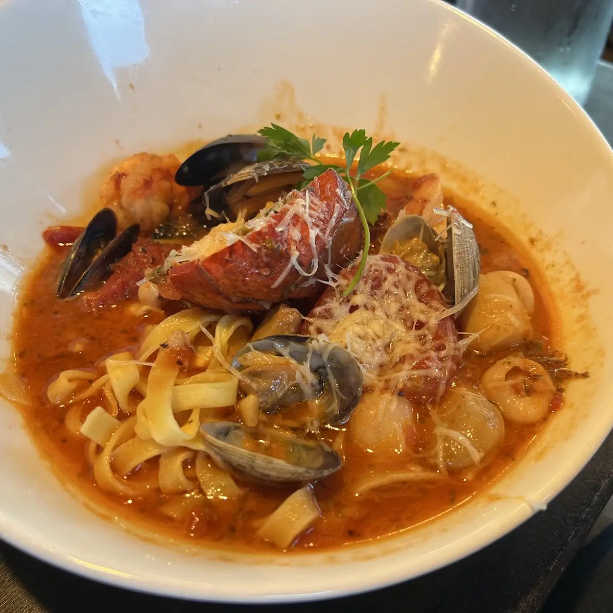 Seafood Linguine with Tomato Sauce