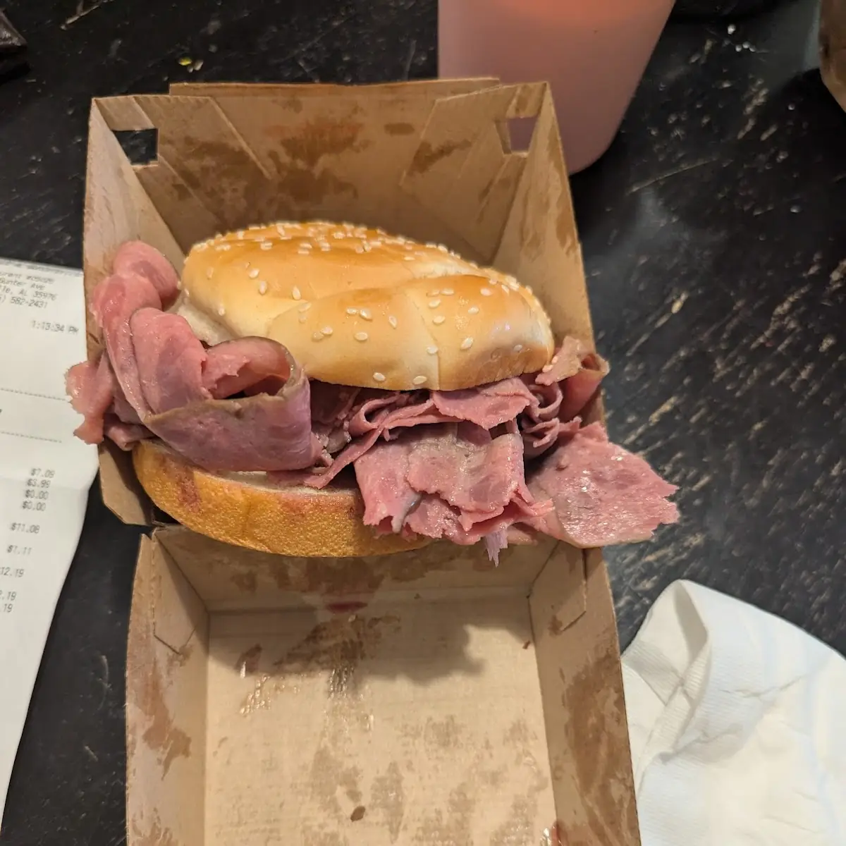 Undercooked Roast Beef Sandwich