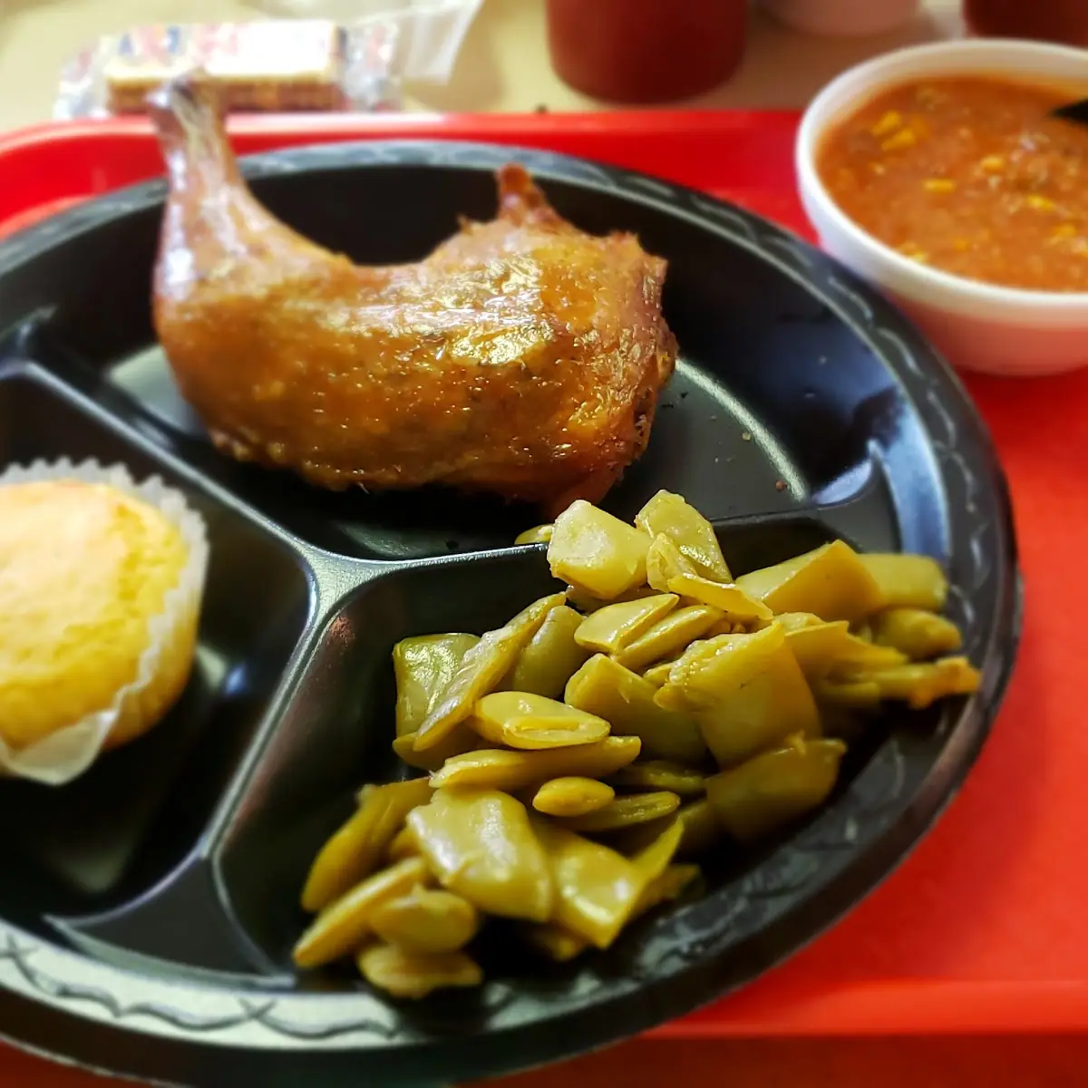 Smoked Chicken Green Beans Corn Bread