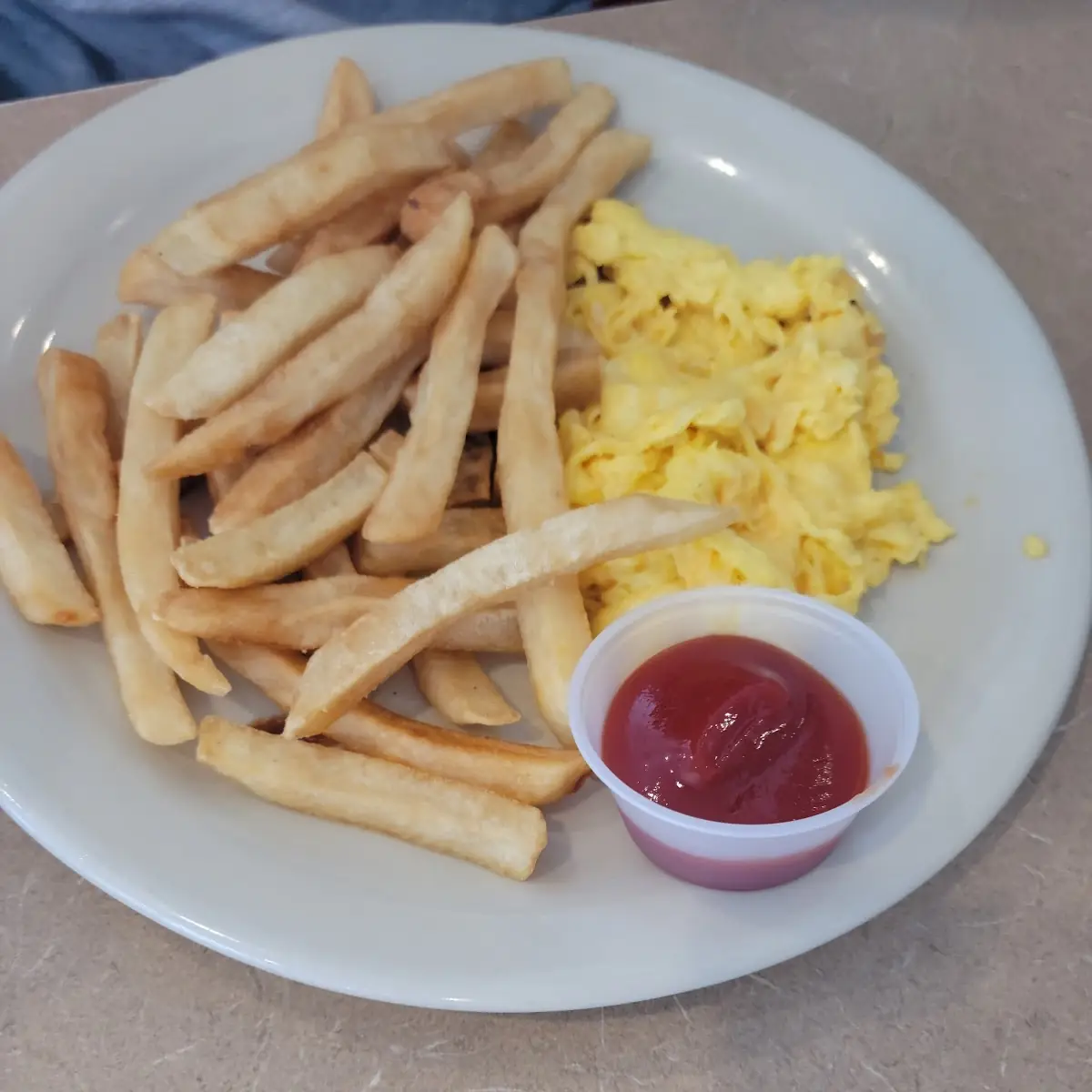 Scrambled Eggs and French Fries