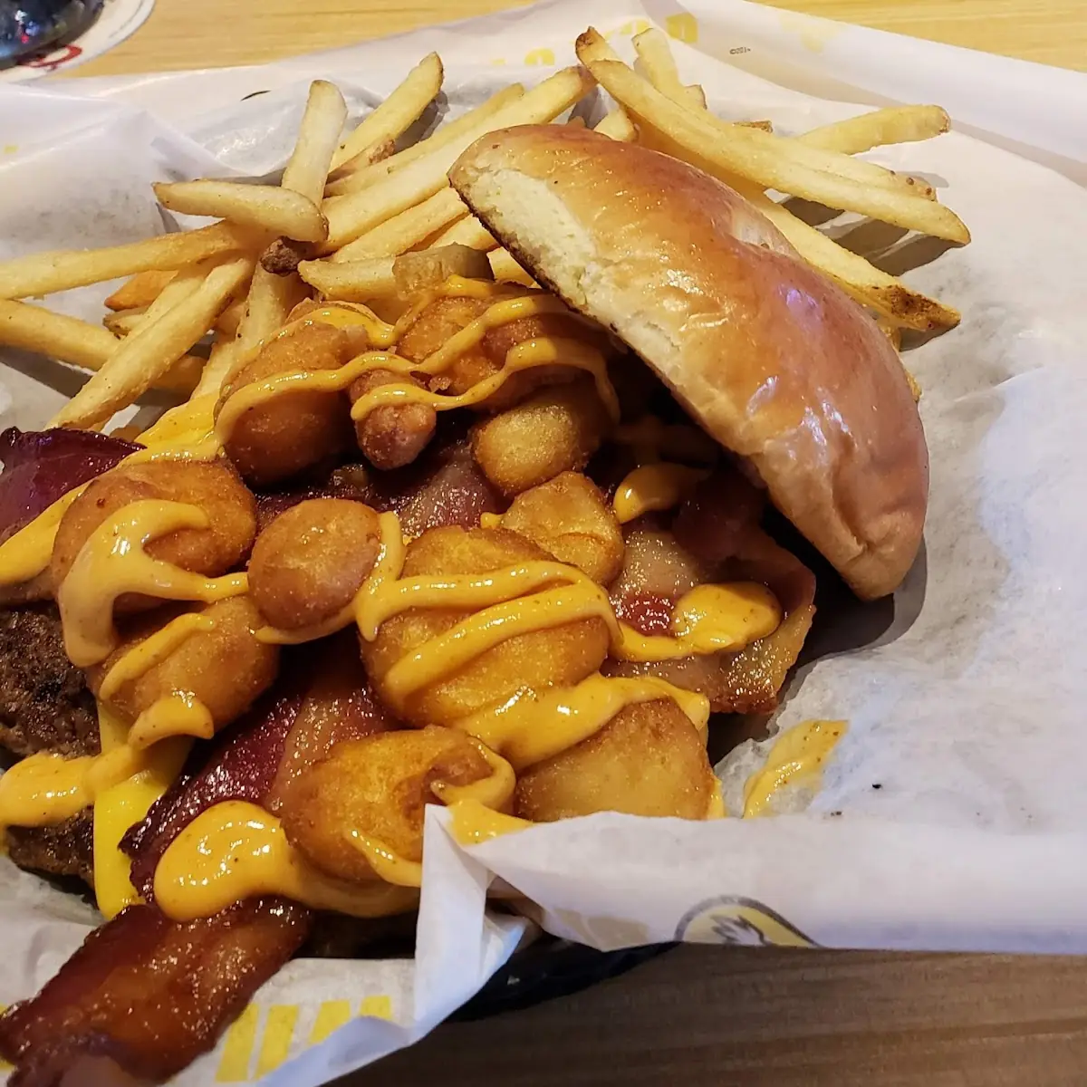 Cheese Curd Bacon Burger