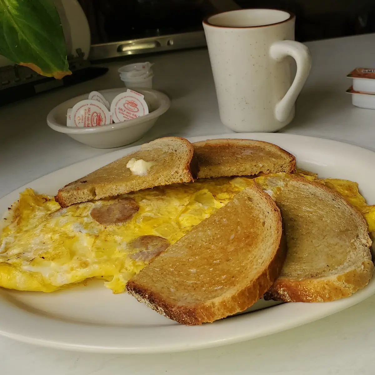 Sausage Onion and Cheese Omelette