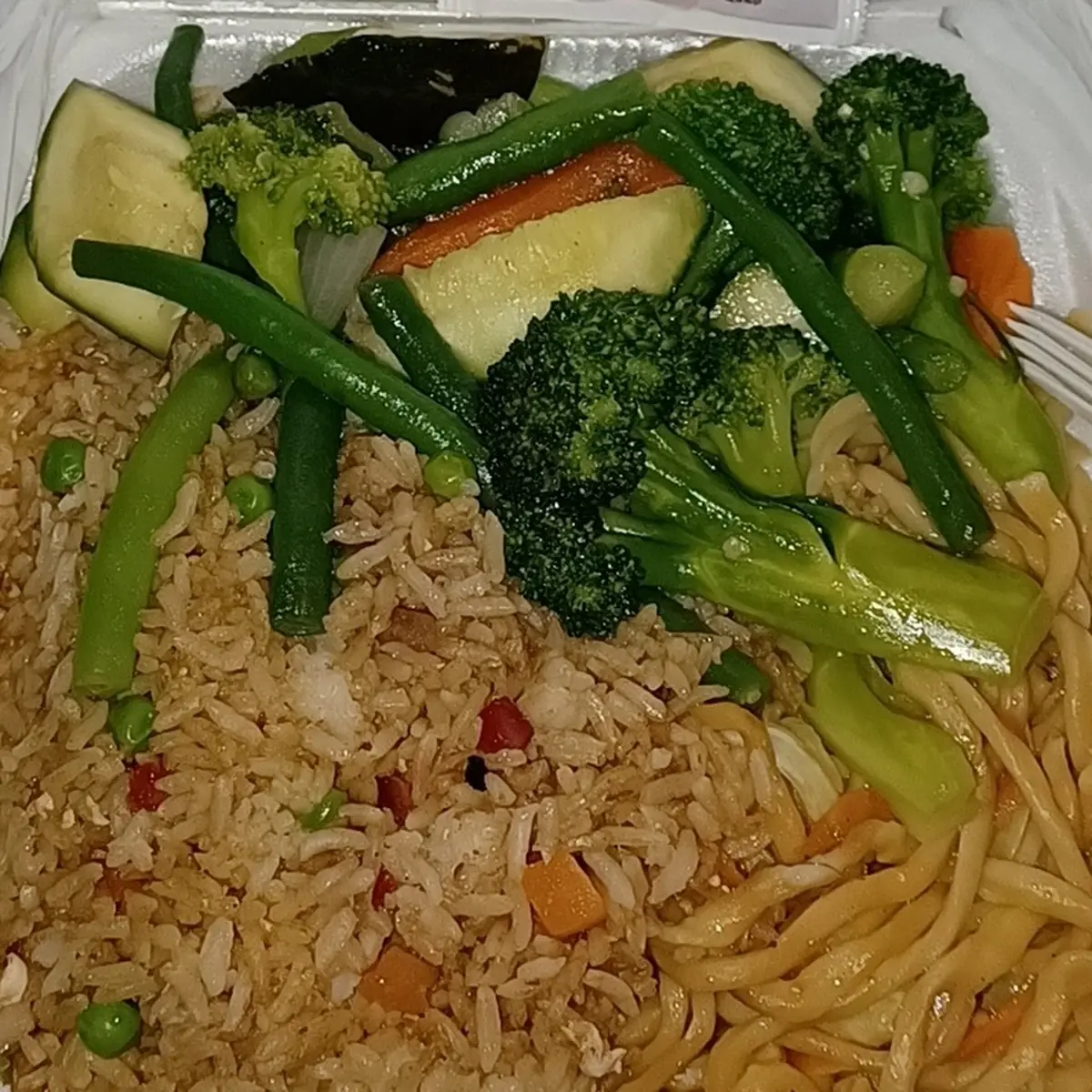 Chow Mein Fried Rice Steamed Broccoli
