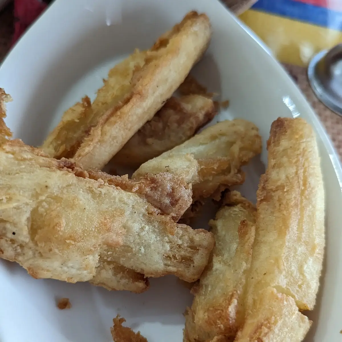 Fried Fish Fingers with Fried Cassava