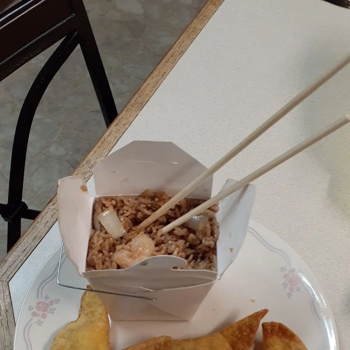Shrimp Fried Rice with Crab Rangoons