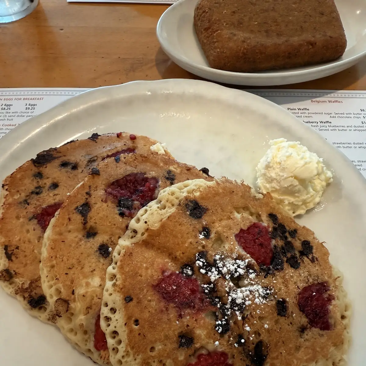 Raspberry Chocolate Chip Pancakes