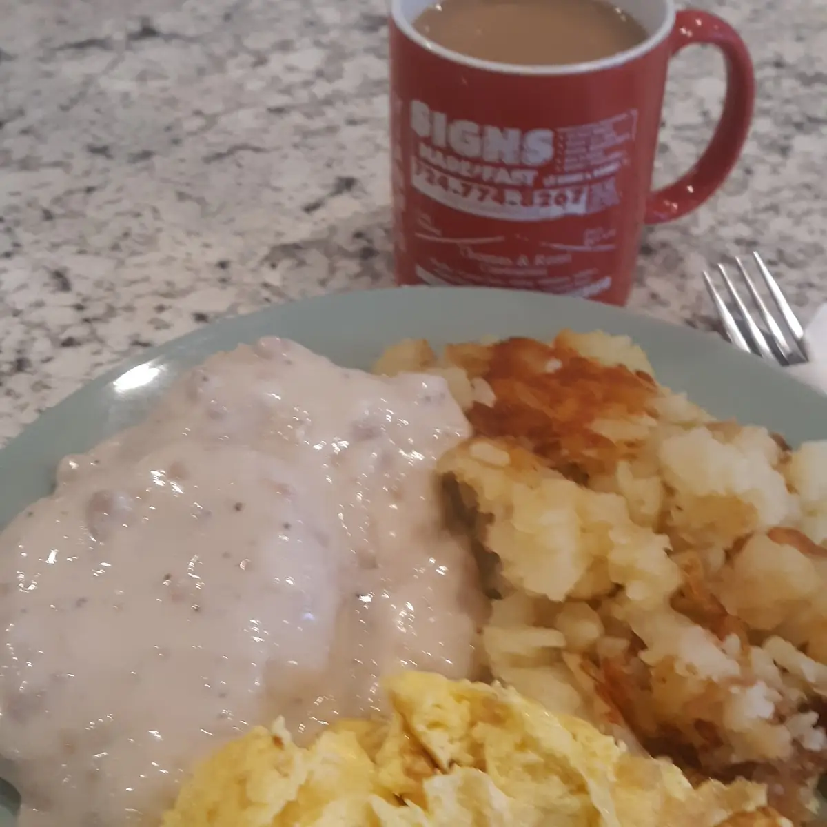 Sausage Gravy and Biscuit