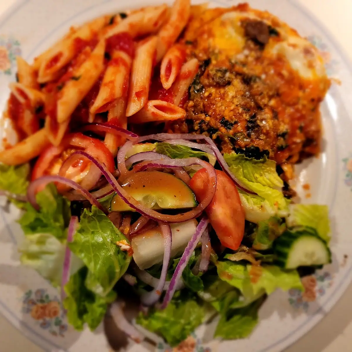 Chicken Parmesan Salad and Pasta